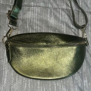 Torrance Metallic Leather Fanny Bag